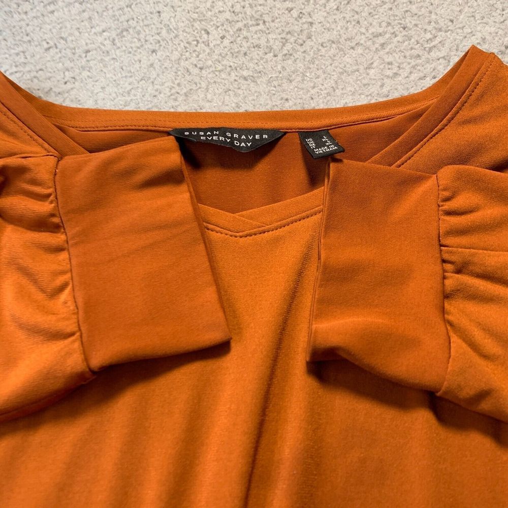 SUSAN GRAVER Blouse Womens Large Top Long Sleeve* - Picture 10 of 11